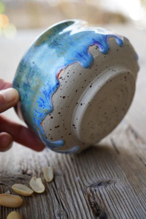 Handgetöpferte Matchaschale / Matcha Bowl – Keramik Chawan in Blau - Türkis – Handmade Pottery